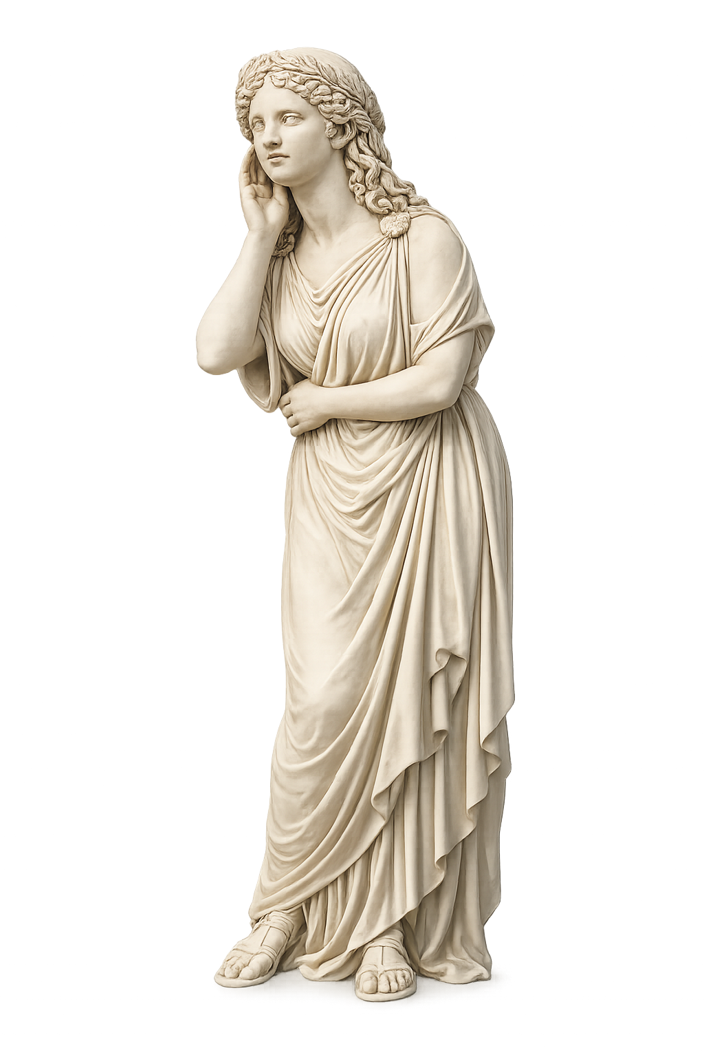 Aletheia — goddess of truth in listening pose