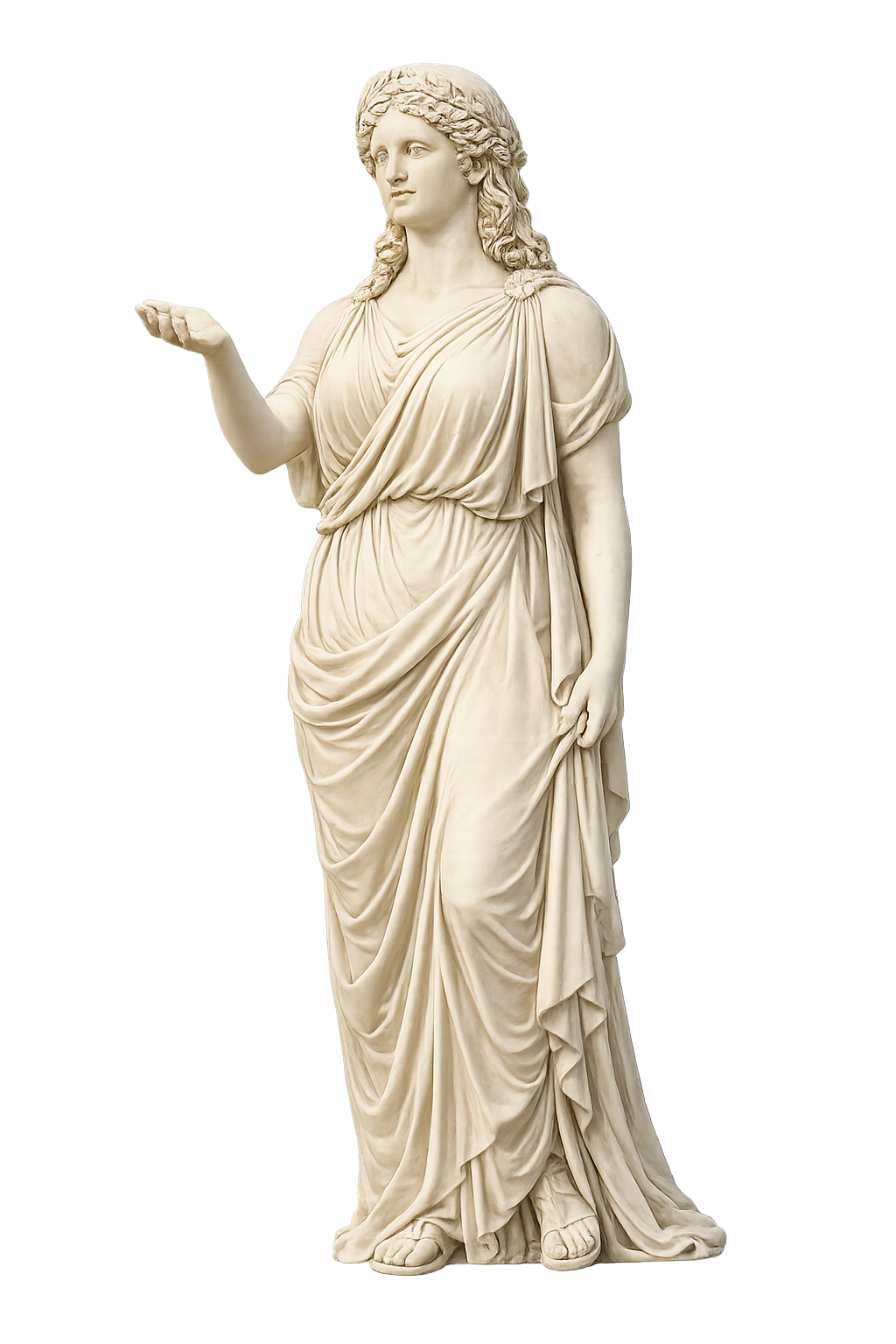 Aletheia — goddess of truth with open hand
