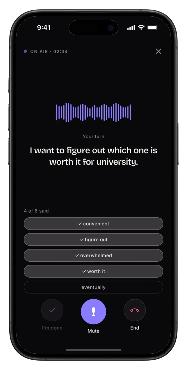 Lanma voice conversation practising saved words